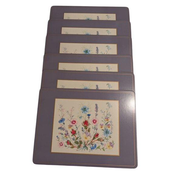 Aynsley Wild Tudor 12" X 9" Placemat Set of 6 Flower Design acrylic - Picture 4 of 14